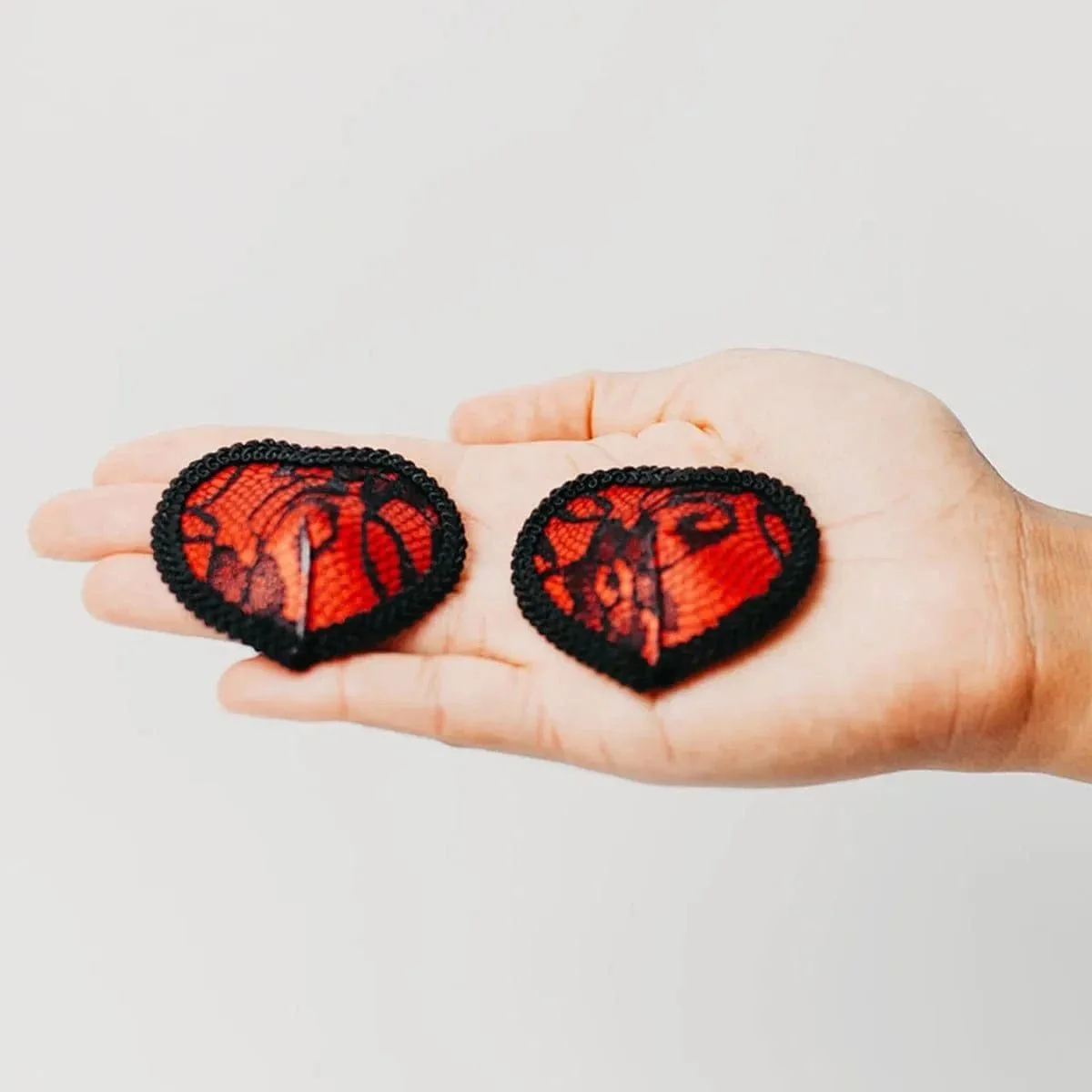 Red Lace Heart Pasties - Image 2