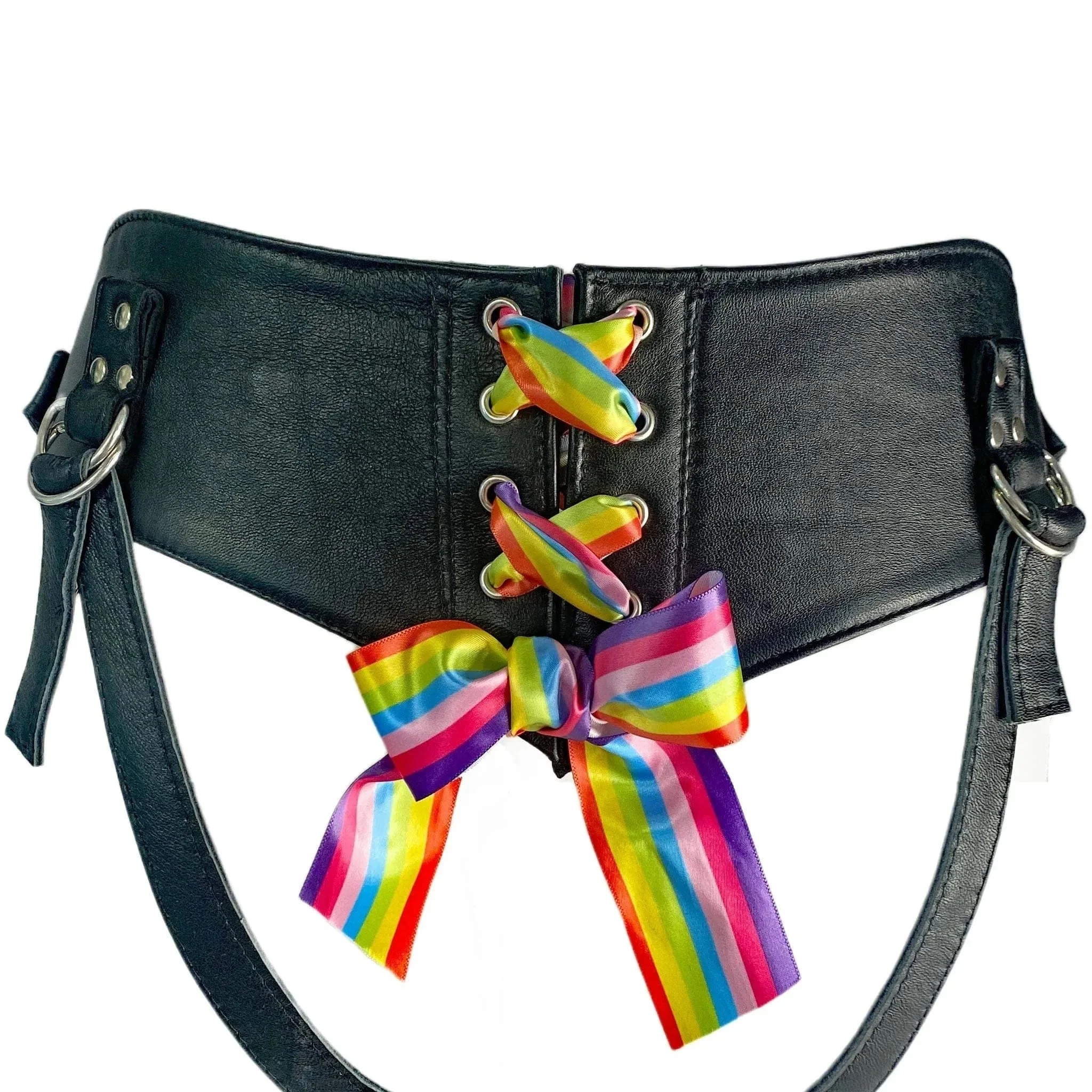 Sh! Pride Rainbow Corset-Back Strap On Harness - Image 5