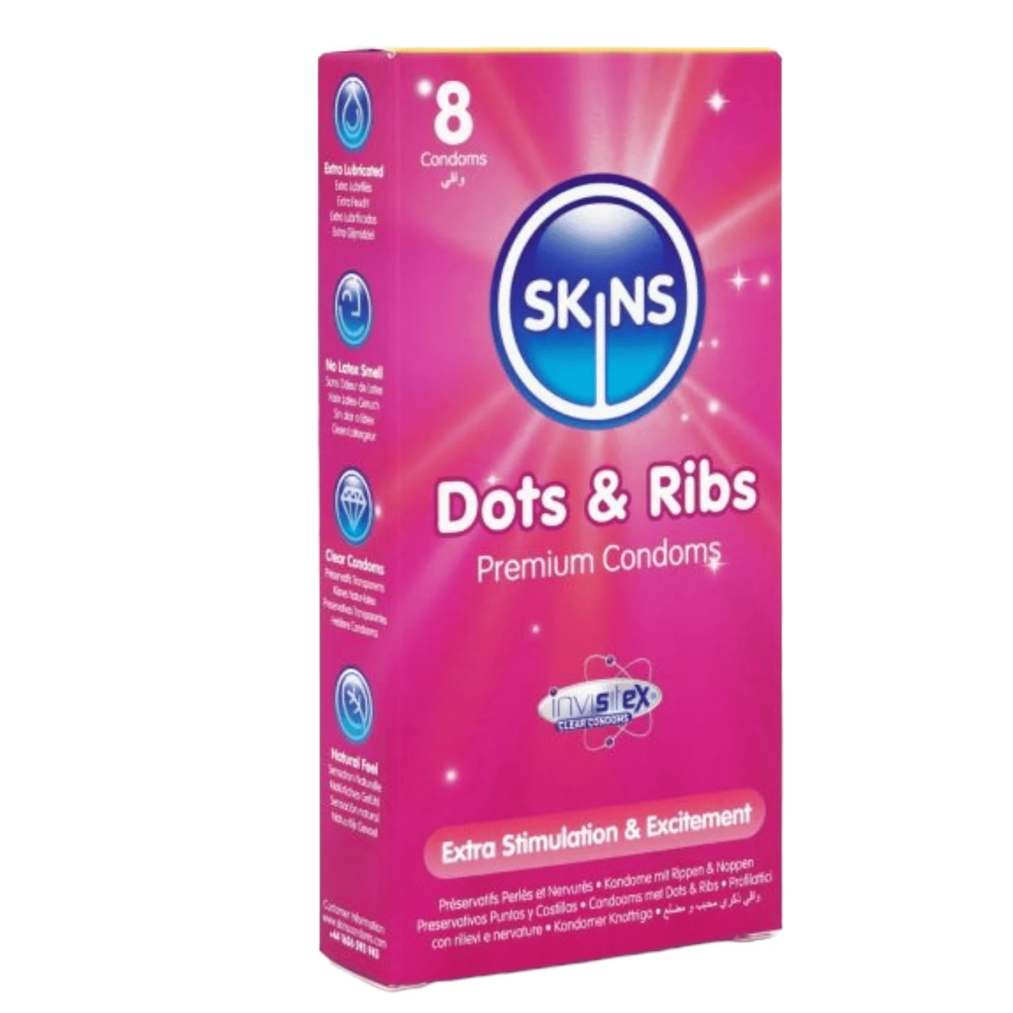 Skins Condoms Dots & Ribs 8 Pack - Image 2