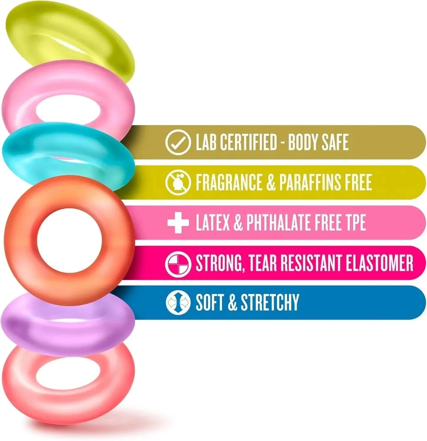 Rainbow Cock Ring 6-Pack - Image 5